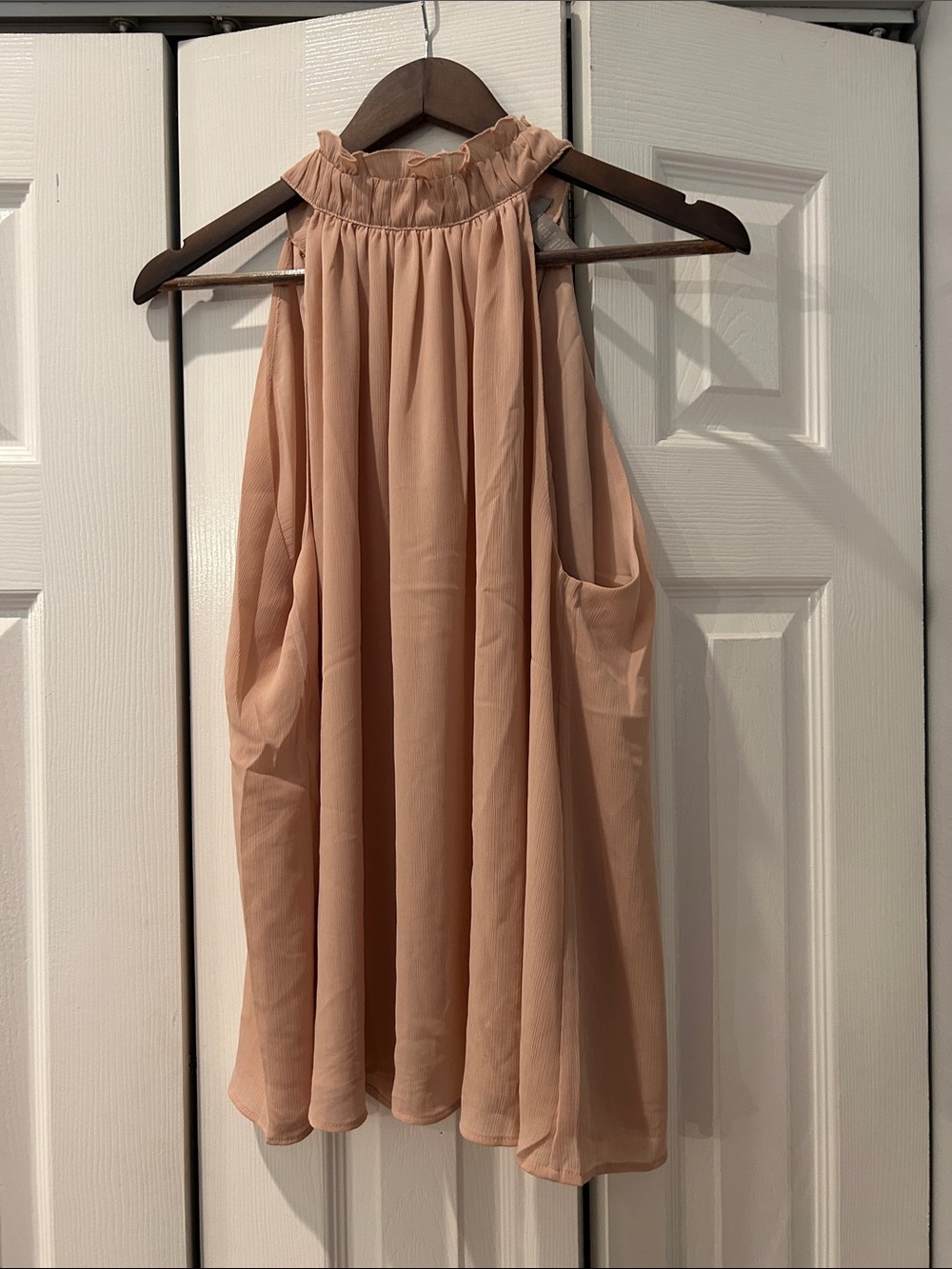 H&M Blush A-Line turtle neck sheer blouse